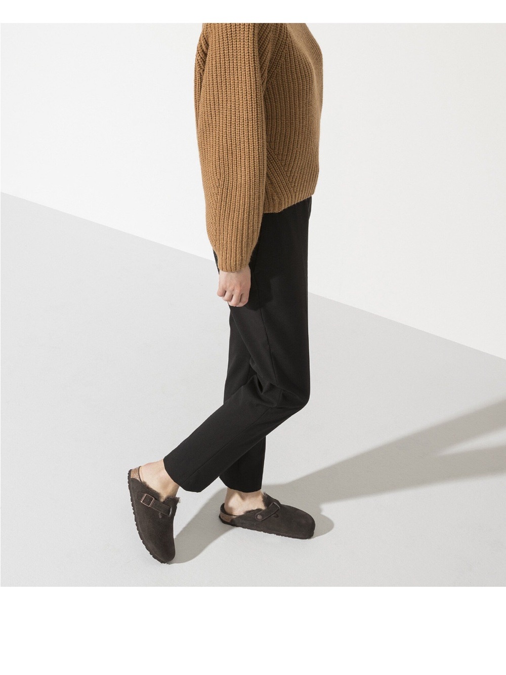 NWOB  Suede Shearling Fur-Lined Slip-On Clog - Dark Brown Suede - Picture 5 of 12